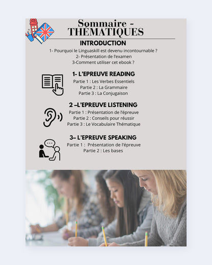 Sommaire thématique : épreuves Reading, Listening et Speaking du Linguaskill